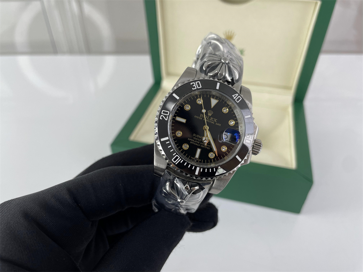 Chrome Heart x Rolex Black with Yellow color mark automachine watch, 41mm