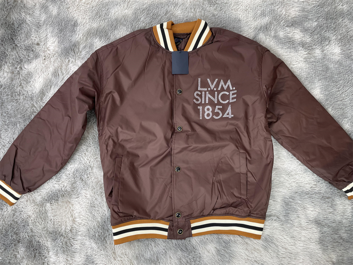 LV Louis Vuitton Brown Lambskin Jacket with EMbossed LOGO, ( M-XXL)