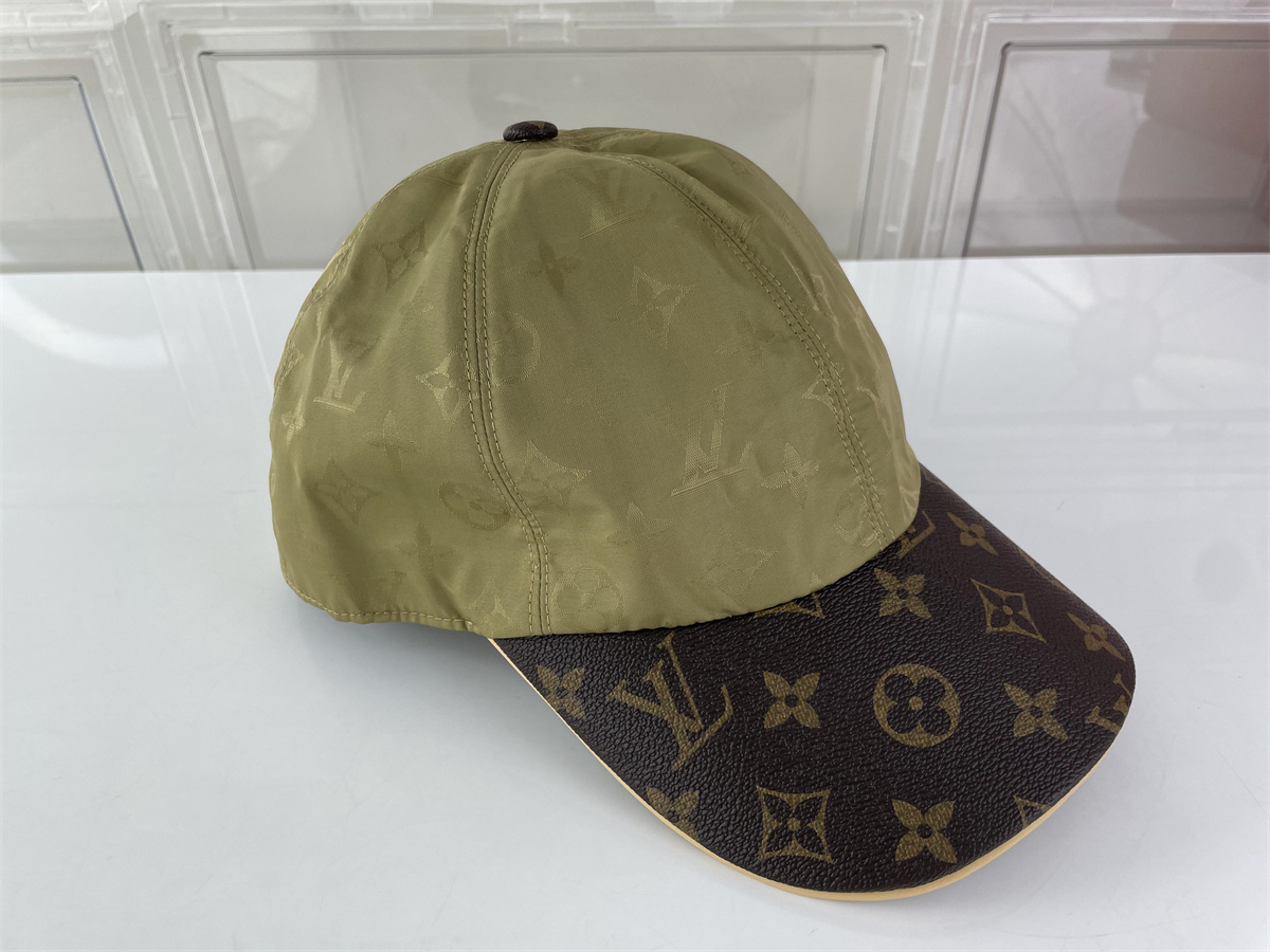 LV Louis Vuitton Brown Tan color Leather Cap