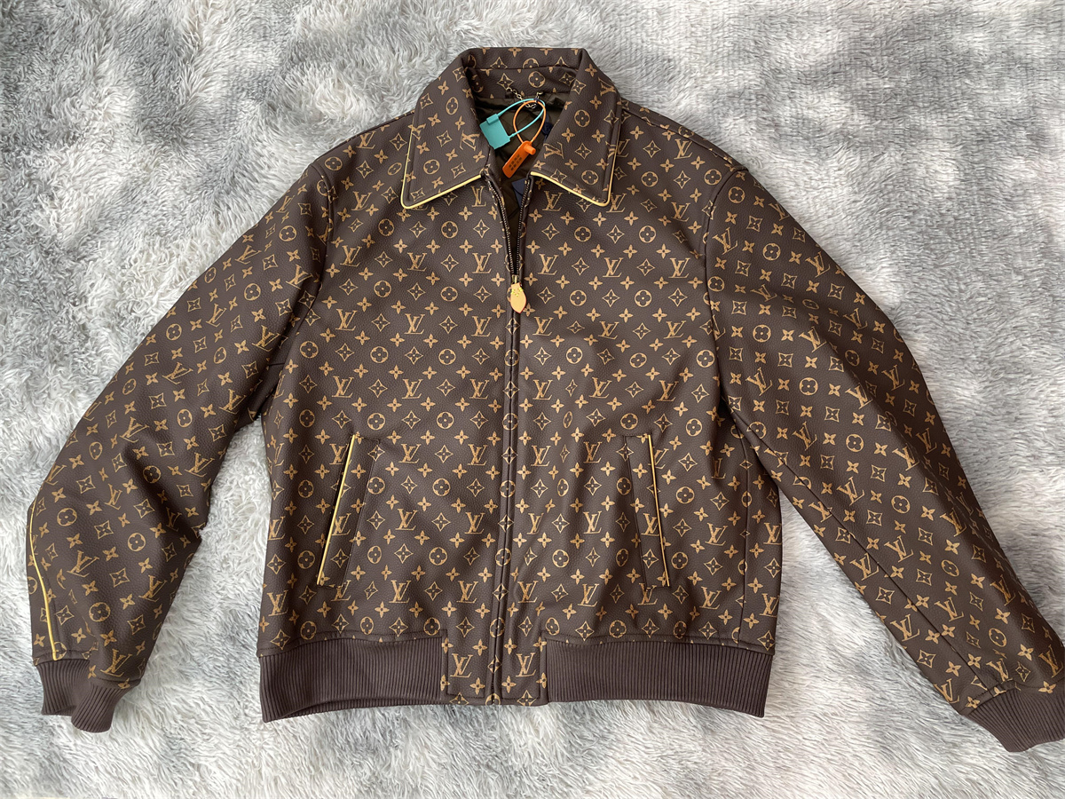 LV Louis Vuitton Brown Leather Jacket, ( S- XL )